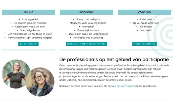 Bij Participatiecursus.nl is online leren een van de mogelijkheden om meer te leren over bewonersparticipatie en overheidsparticipatie.