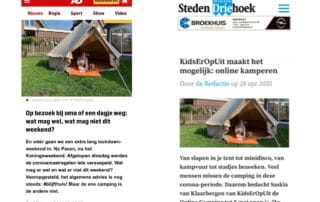 Online aandacht voor de KidsErOpUit Camping.