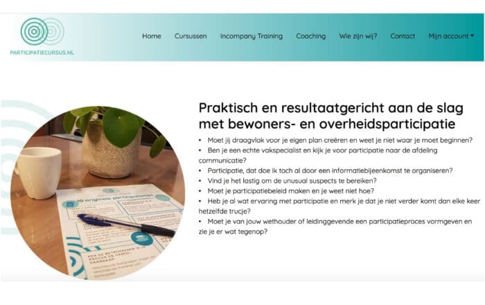 Praktisch en resultaatgericht aan de slag met bewonersparticipatie en overheidsparticipatie. Daarvoor staan we bij Participatiecursus.nl.
