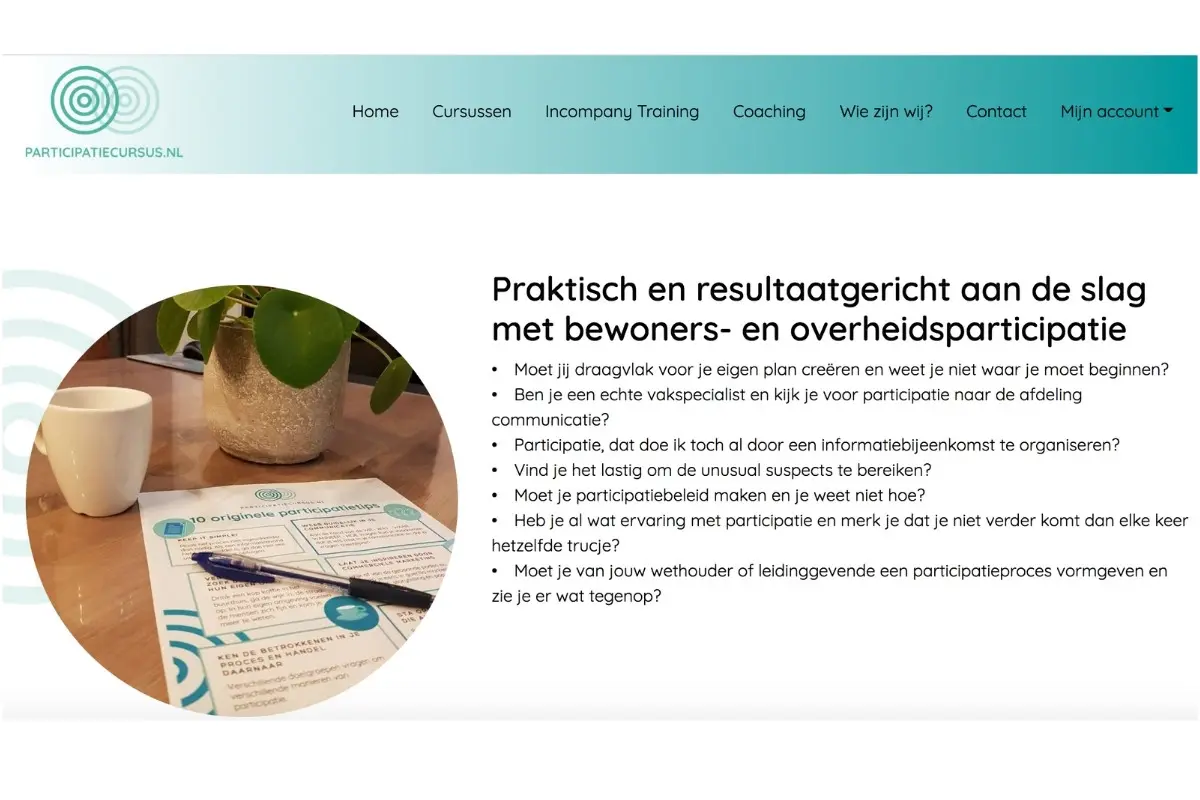 online leren participatiecursus 2 Praktisch en resultaatgericht aan de slag met bewonersparticipatie en overheidsparticipatie. Daarvoor staan we bij Participatiecursus.nl.